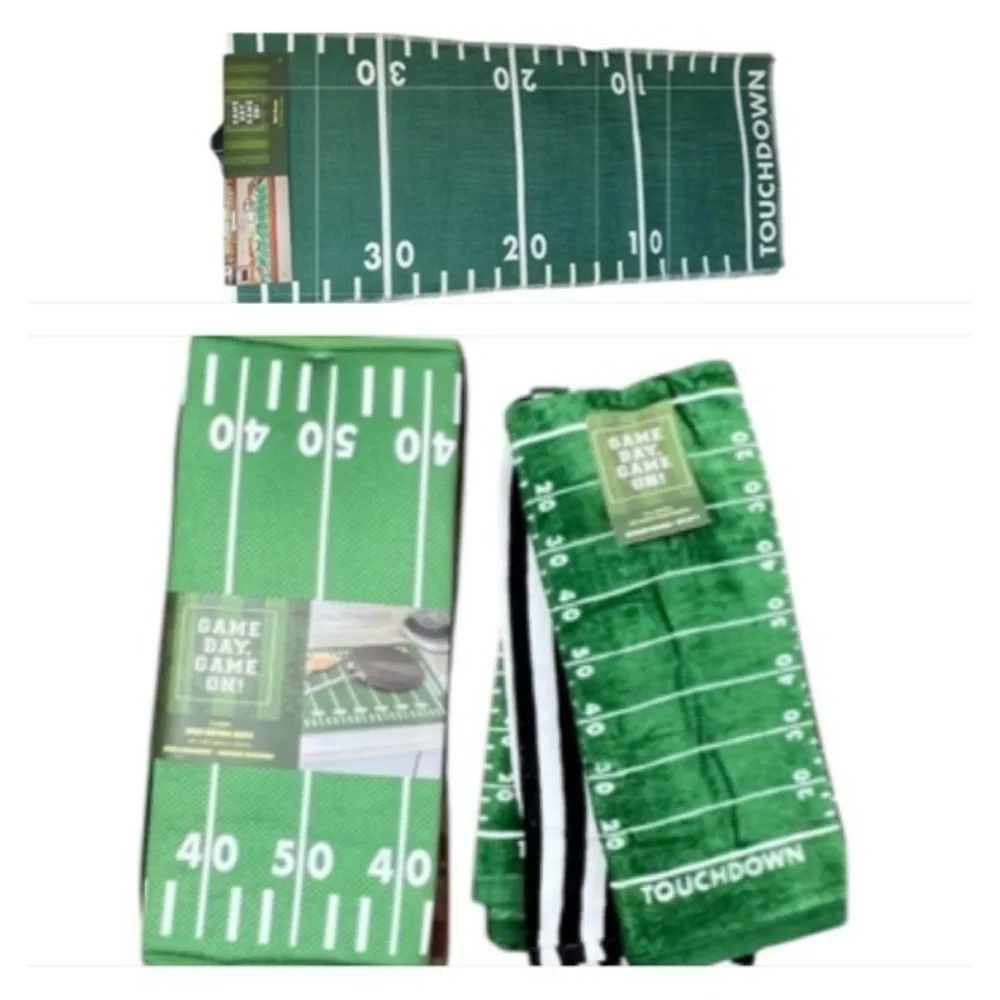 Game Day - ‘Football bundle’ table runner/dish towels/drying mats NWT *Last One!